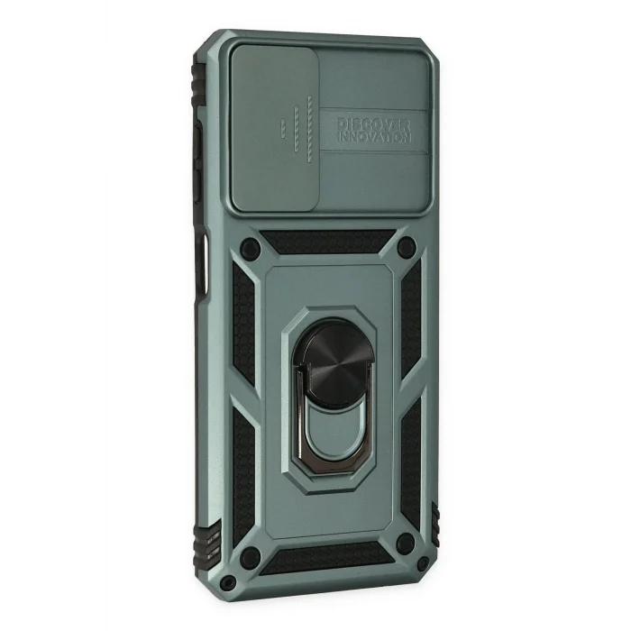 Samsung Galaxy A13 4G Kılıf Pars Lens Yüzüklü Silikon - Yeşil-(5796) - EMTHBA1970-8379