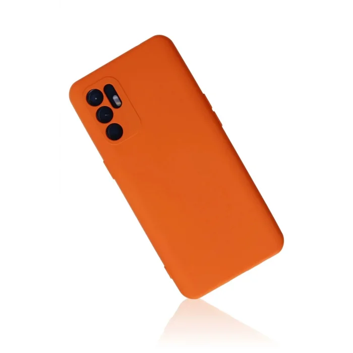 Oppo Reno 6 Kılıf Nano içi Kadife Silikon - Turuncu-(5796) - EMTHBA8349-9372