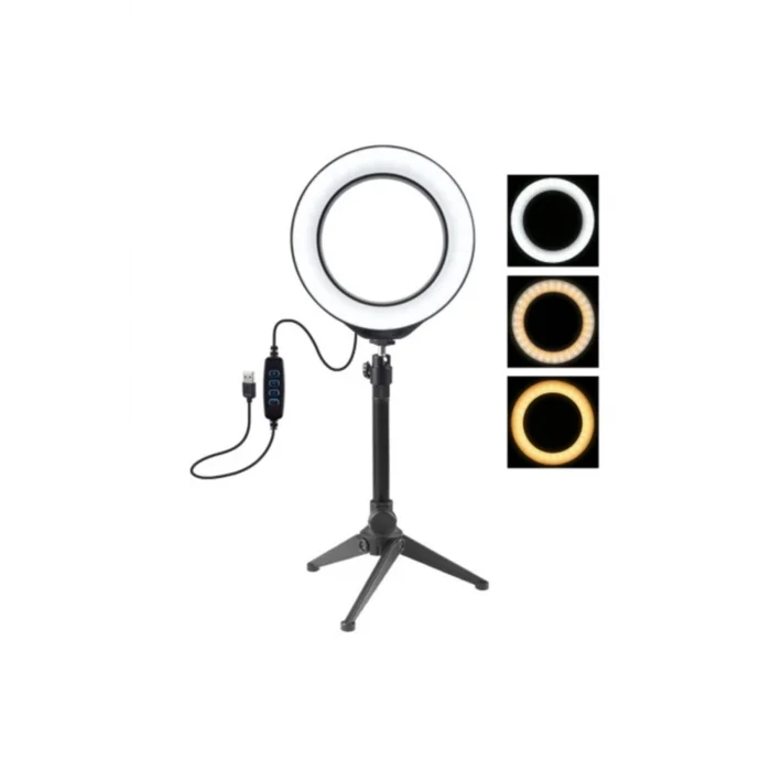 PULUZ 6.2CM PKT3032 Led Işık 16cm Stand YoutuberCanlı Yayın Selfie TikTok Makeup - Ckg2843-9996