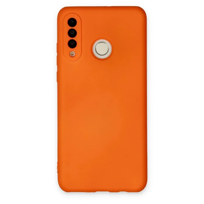 Huawei P30 Lite Kılıf Nano içi Kadife Silikon - Turuncu-(5796) - EMTHBA9693-4316
