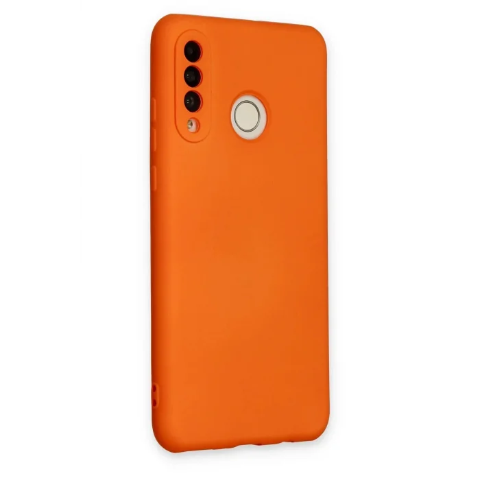 Huawei P30 Lite Kılıf Nano içi Kadife Silikon - Turuncu-(5796) - EMTHBA9693-4316