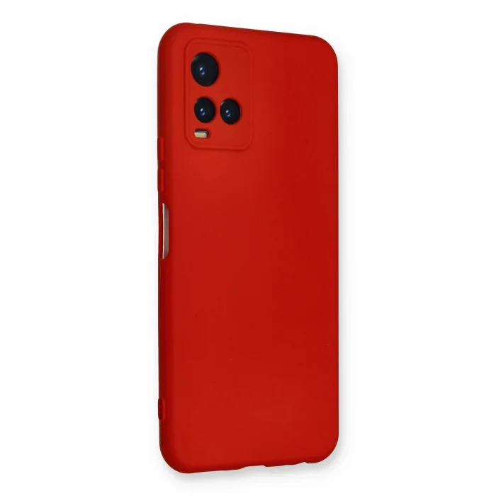 Vivo Y21S Kılıf Nano içi Kadife Silikon - Kırmızı-(5796) - EMTHBA5045-2568