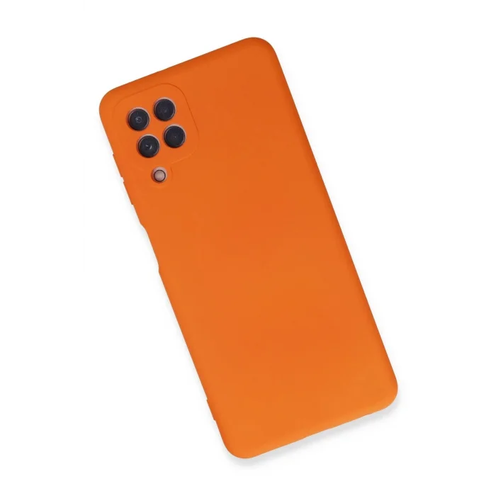 Samsung Galaxy A22 Kılıf Nano içi Kadife Silikon - Turuncu-(5796) - EMTHBA4070-9544