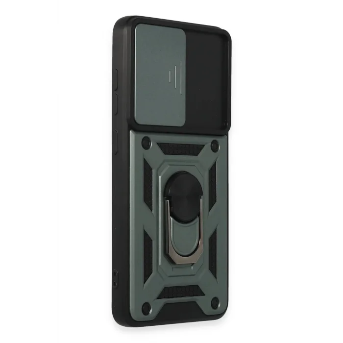 Samsung Galaxy S21 FE Kılıf Pars Lens Yüzüklü Silikon - Yeşil-(5796) - EMTHBA8097-6371