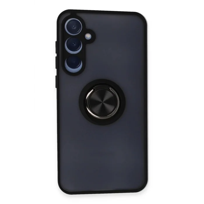 Samsung Galaxy A15 4G Kılıf Montreal Yüzüklü Silikon Kapak - Siyah-(5796) - EMTHBA1333-7863