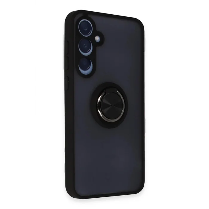 Samsung Galaxy A15 4G Kılıf Montreal Yüzüklü Silikon Kapak - Siyah-(5796) - EMTHBA1333-7863