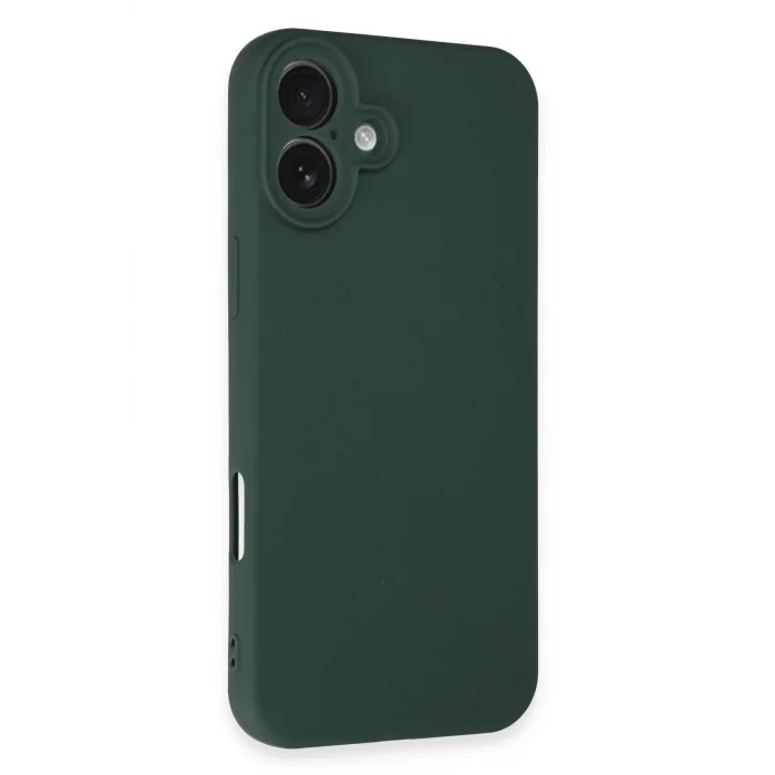 iPhone 16 Plus Kılıf Nano içi Kadife Silikon - Koyu Yeşil-(5796) - EMTHBA8964-1800