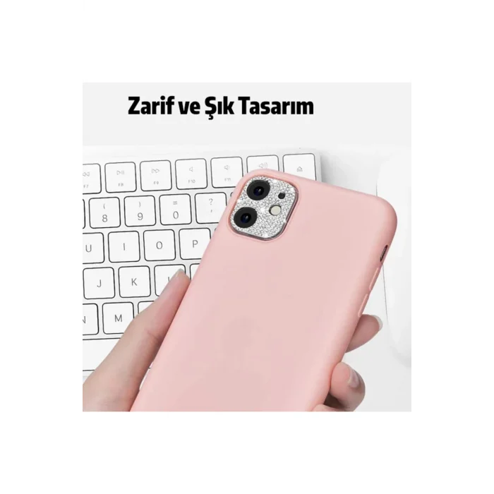ALLY İPhone 11 Kamera Koruyucu Lens Diamond Taş İşlemeli-(5775) - EMTHBA9058-8943