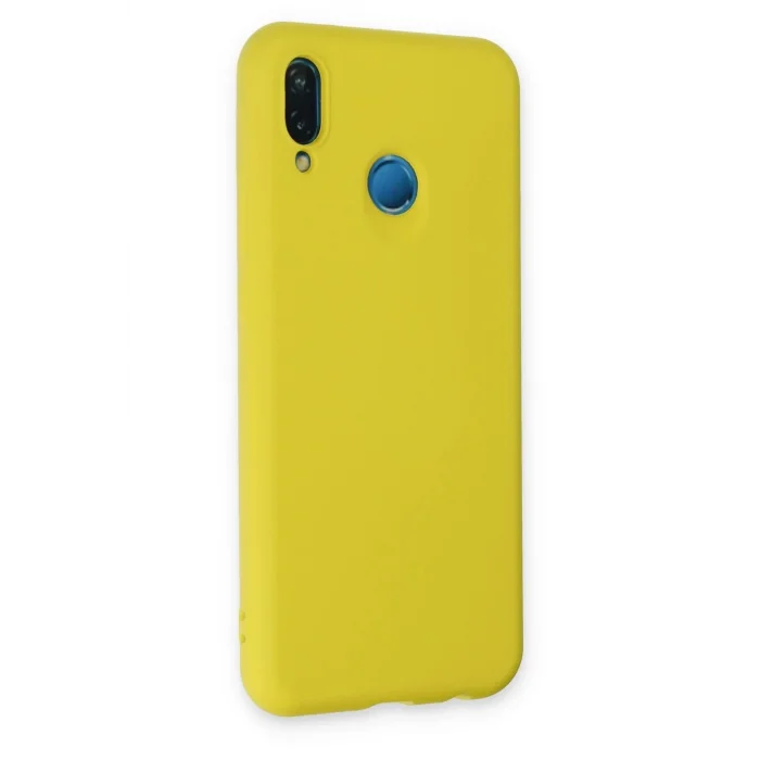 Huawei P20 Lite Kılıf Nano içi Kadife Silikon - Sarı-(5796) - MKR7379-9750