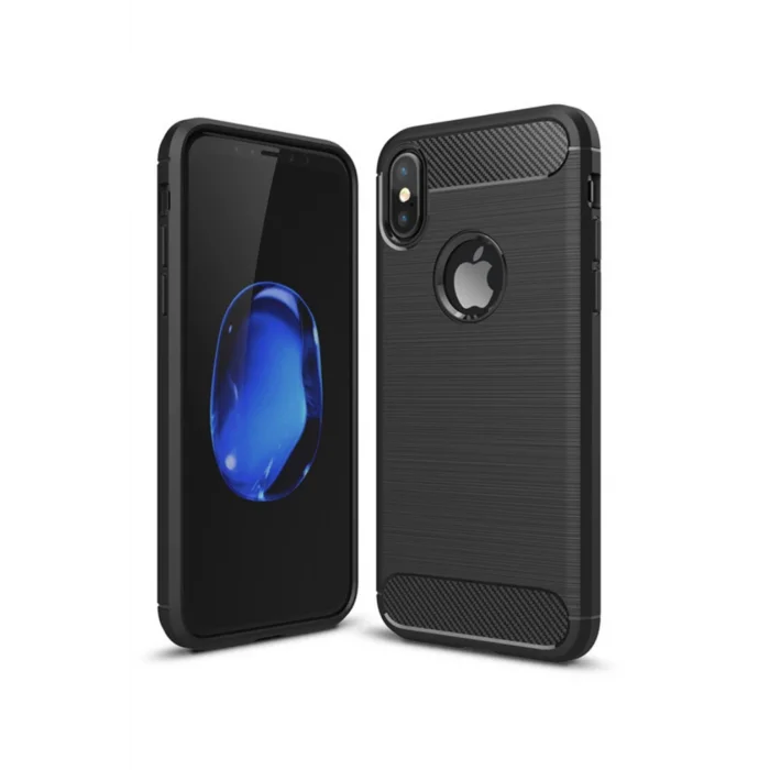 İphone XXS Dark Ultra Koruma Karbon Fiber Silikon Kılıf-(5775) - EMTHBA3587-3997