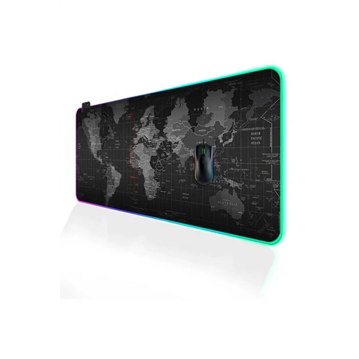 ALLY Dünya Desenli RGB Led Işıklı Oyuncu Mouse Pad 300*800*4MM-(5775)