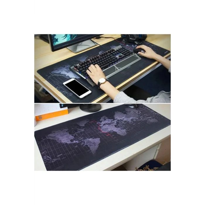 ALLY Dünya Desenli RGB Led Işıklı Oyuncu Mouse Pad 300*800*4MM-(5775)