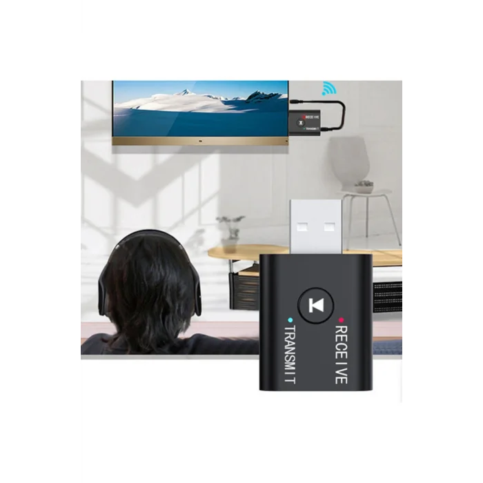 ALLY 2in1 Bluetooth 5.0 Mini USB Adaptör+Fm Transmitter-(1903) - DROPX1120-9748