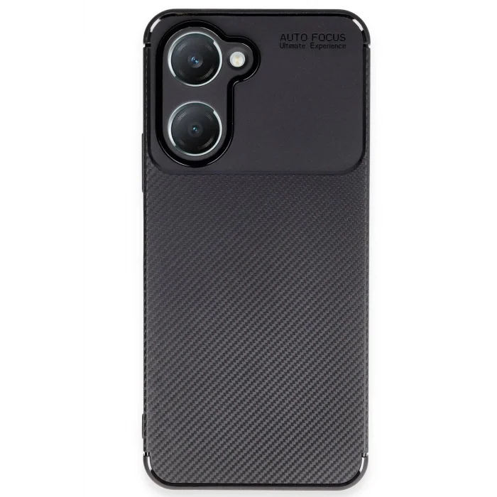 Vivo Y18 Kılıf Auto Focus Karbon Kapak - Siyah-(5796) - EMTHBA4895-2831