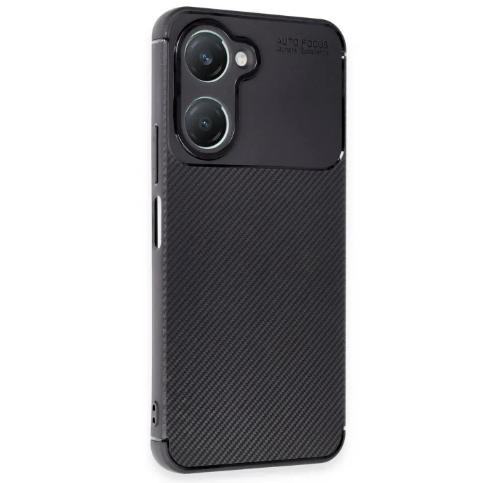 Vivo Y18 Kılıf Auto Focus Karbon Kapak - Siyah-(5796) - EMTHBA4895-2831
