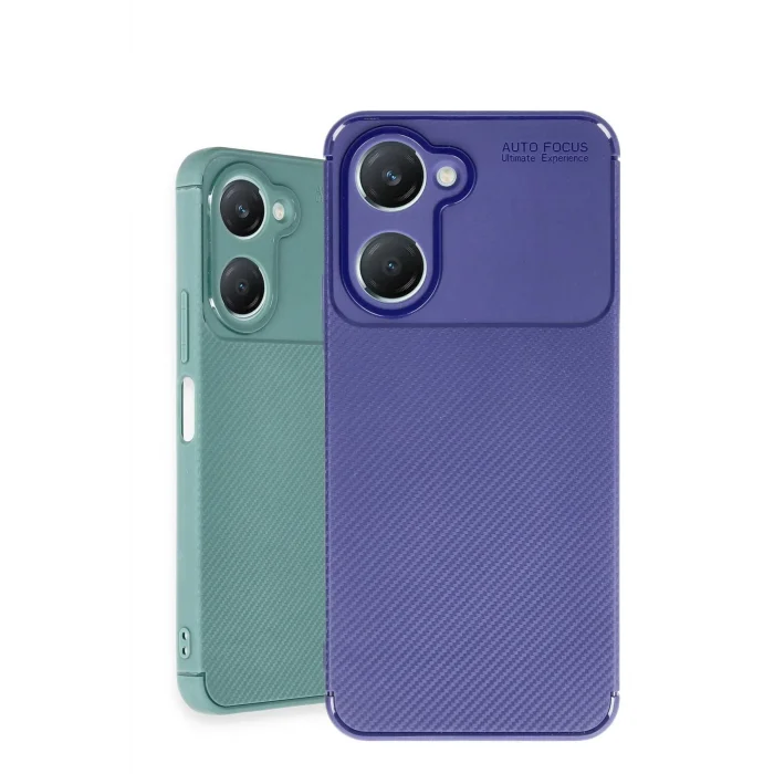 Vivo Y18 Kılıf Auto Focus Karbon Kapak - Siyah-(5796) - EMTHBA4895-2831