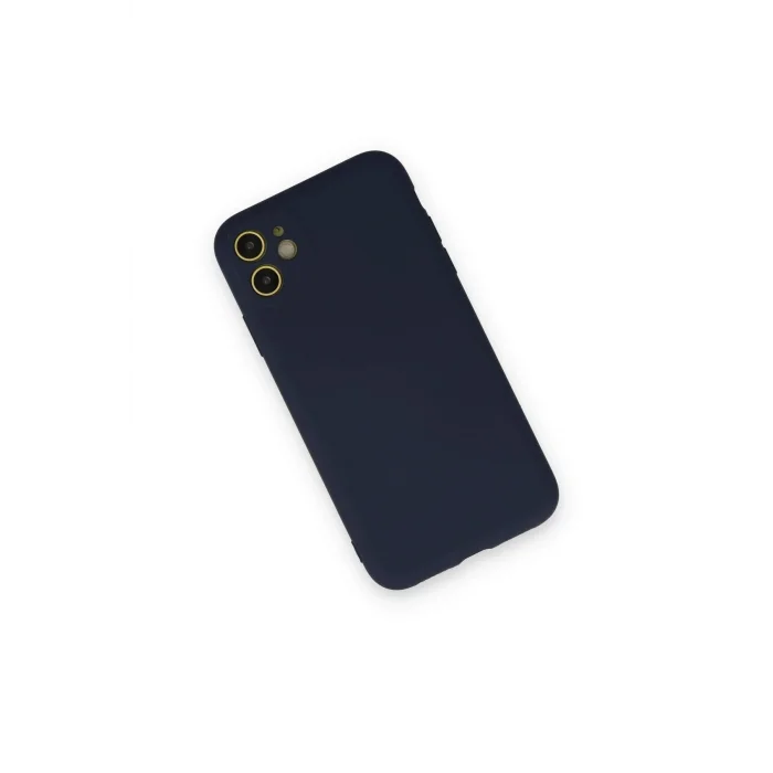 iPhone 12 Mini Kılıf Nano içi Kadife Silikon - Lacivert-(5796) - EMTHBA3704-9678