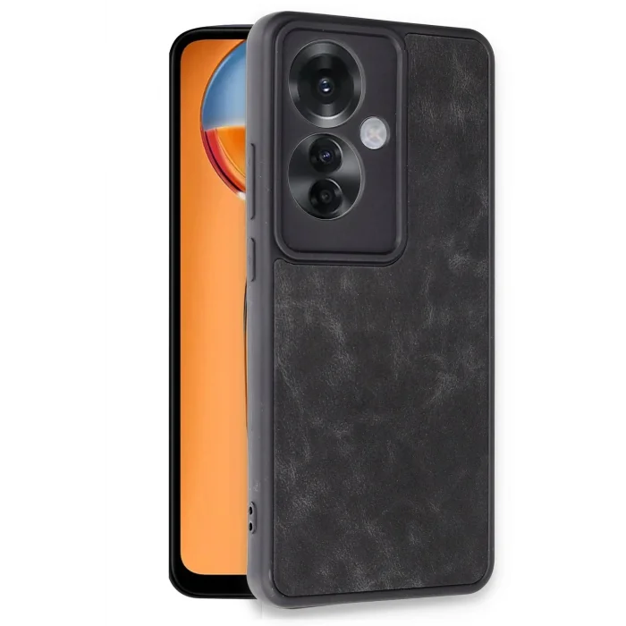 Oppo Reno 11F Kılıf Aras Deri Kapak - Siyah-(5796) - EMTHBA1346-5441