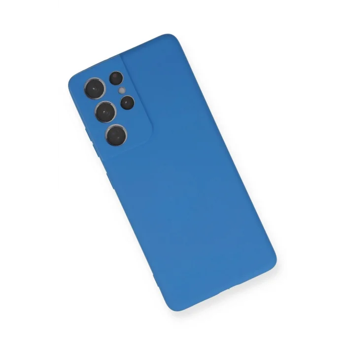 Samsung Galaxy S21 Ultra Kılıf Nano içi Kadife Silikon - Mavi-(5796) - EMTHBA3017-2324