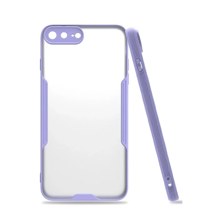iPhone 7 Plus Kılıf Platin Silikon - Lila-(5796) - EMTHBA6136-7645