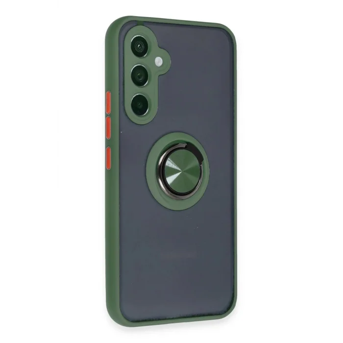 Samsung Galaxy A54 5G Kılıf Montreal Yüzüklü Silikon Kapak - Yeşil-(5796) - EMTHBA1072-5960