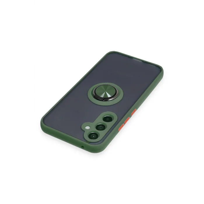 Samsung Galaxy A54 5G Kılıf Montreal Yüzüklü Silikon Kapak - Yeşil-(5796) - EMTHBA1072-5960