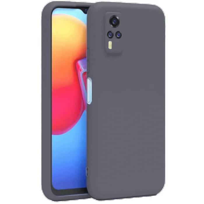 Vivo Y53S Kılıf Nano içi Kadife Silikon - Gri-(5796) - TZMG2735-8716