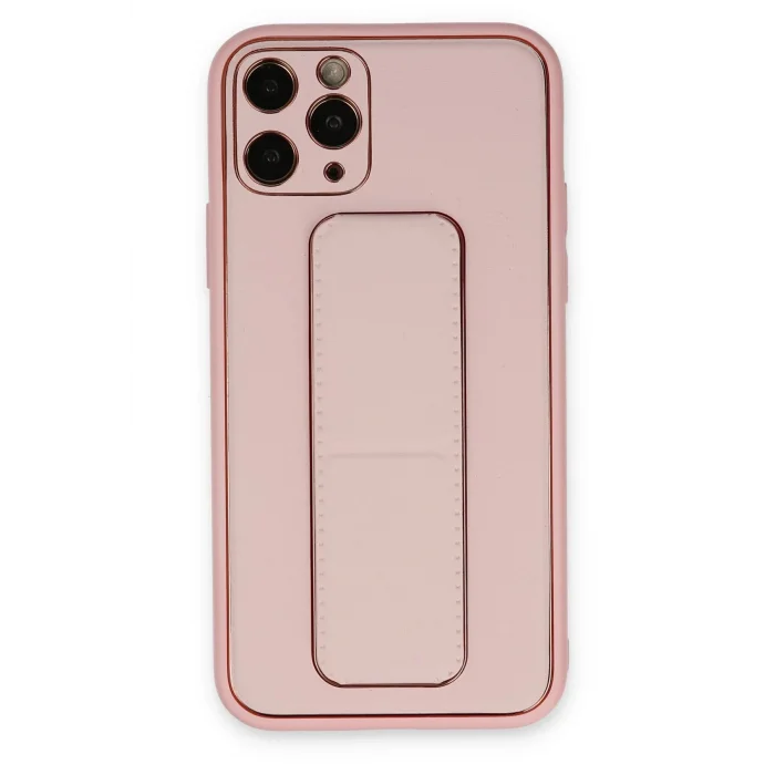 iPhone 11 Pro Kılıf Coco Deri Standlı Kapak - Pembe-(5796) - TJAILD7824-4425