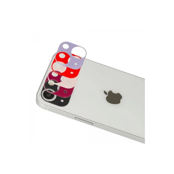 iPhone 13 Rainbow Kamera Lens Koruma Cam - Kırmızı-(5796) - EMTHBA7757-7464