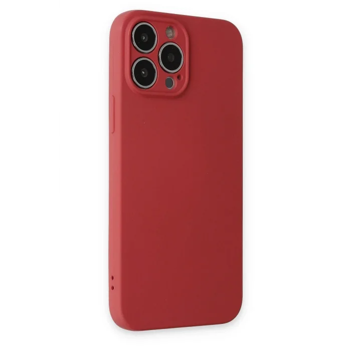 iPhone 13 Pro Kılıf Nano içi Kadife Silikon - Kiremit-(5796) - EMTHBA4888-2345