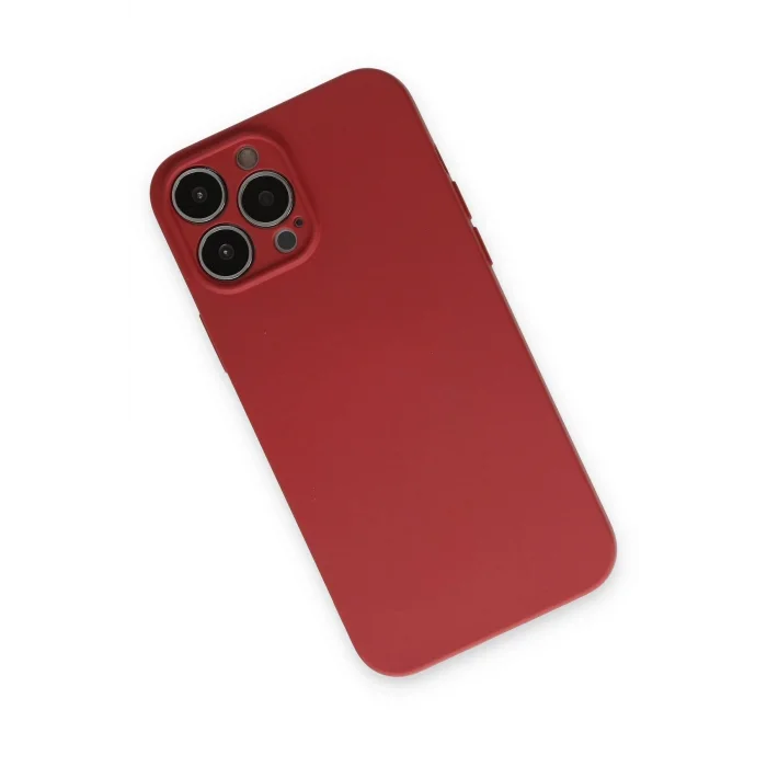 iPhone 13 Pro Kılıf Nano içi Kadife Silikon - Kiremit-(5796) - EMTHBA4888-2345