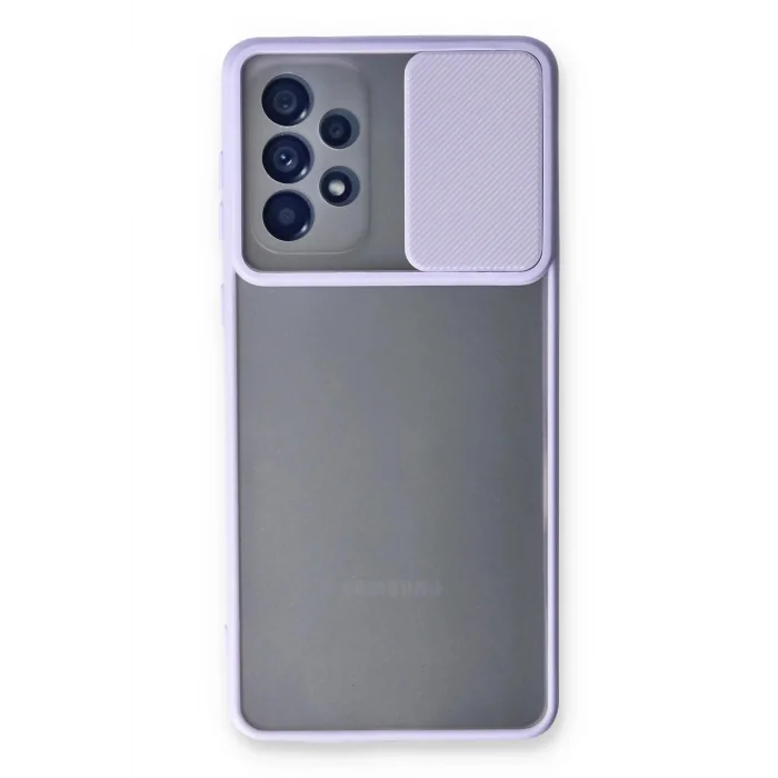 Samsung Galaxy A33 5G Kılıf Palm Buzlu Kamera Sürgülü Silikon - Lila-(5796) - EMTHBA5993-4342
