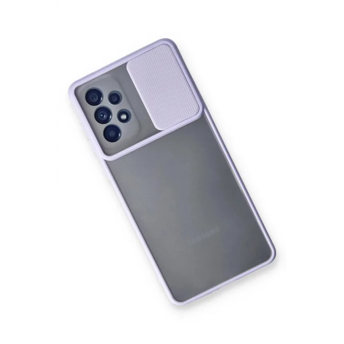 Samsung Galaxy A33 5G Kılıf Palm Buzlu Kamera Sürgülü Silikon - Lila-(5796) - EMTHBA5993-4342