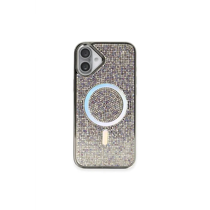 iPhone 16 Plus Kılıf Diamond Magsafe Kapak - Rainbow-(5796) - EMTHBA8962-8212