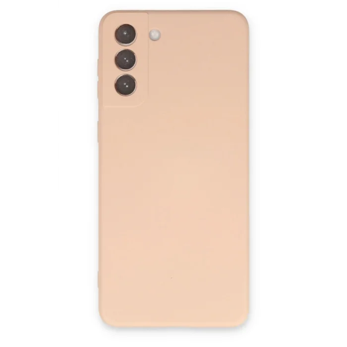 Samsung Galaxy S21 Plus Kılıf Nano içi Kadife Silikon - Pudra-(5796) - EMTHBA6499-4946