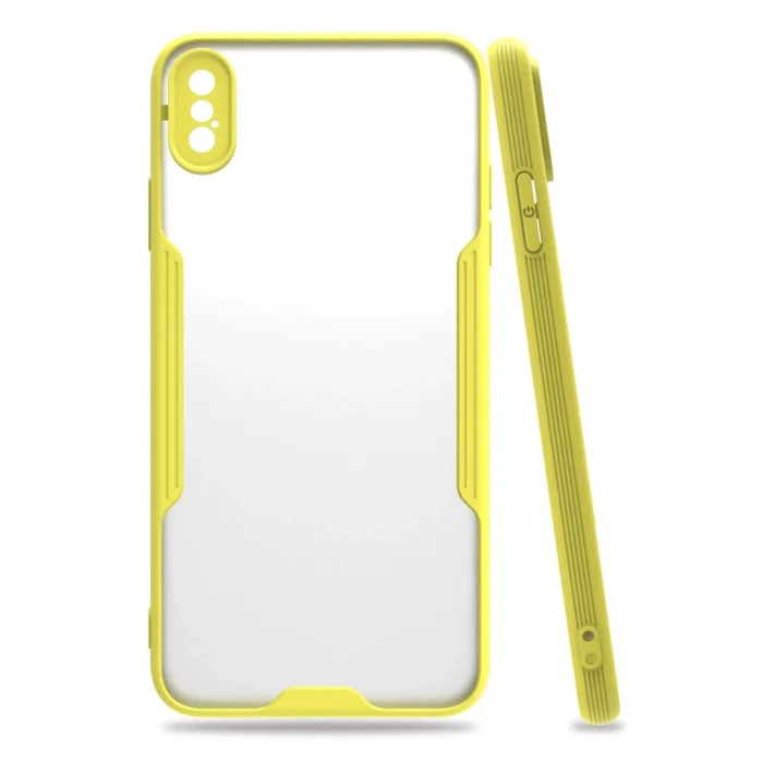 iPhone XS Max Kılıf Platin Silikon - Sarı-(5796) - ESZAOC1276-1238