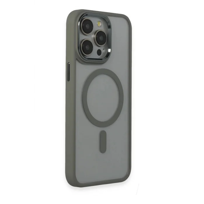 iPhone 15 Pro Max Kılıf Room Magneticsafe Silikon - Gri-(5796) - EMTHBA9175-2859