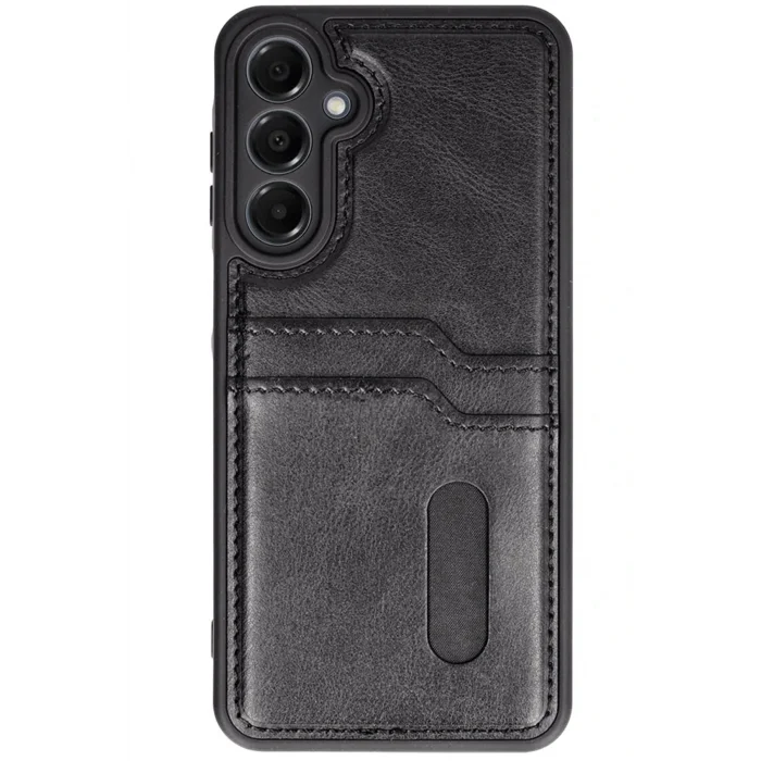 Samsung Galaxy A16 5G Kılıf Sara Kartvizitli Deri Kılıf - Siyah-(5796) - EMTHBA9065-3511