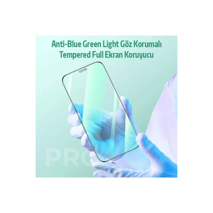 ALLY İPhone 12- 12 Pro 6.1 Anti -Blue Green Light Göz Korumalı Tempered Full Ekra - EMTHBA6119-1