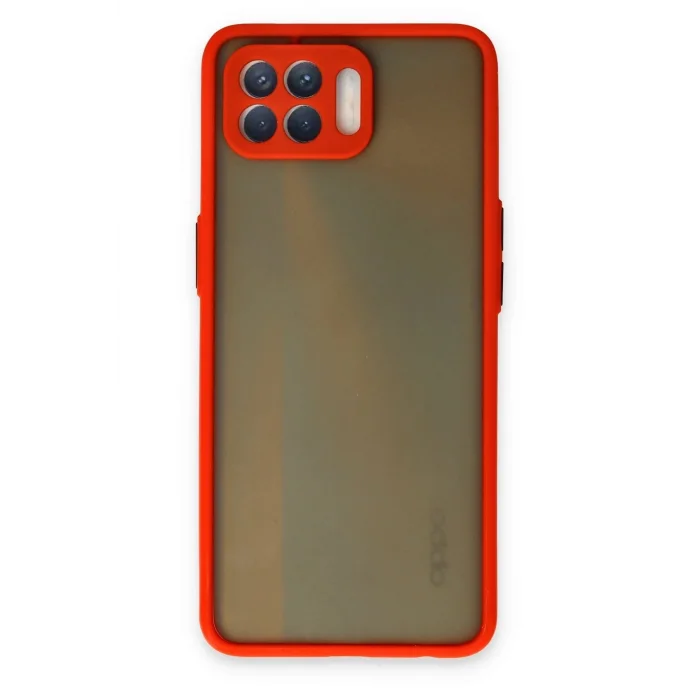 Oppo Reno 4 Lite Kılıf Montreal Silikon Kapak - Kırmızı-(5796) - EMTHBA5169-1971