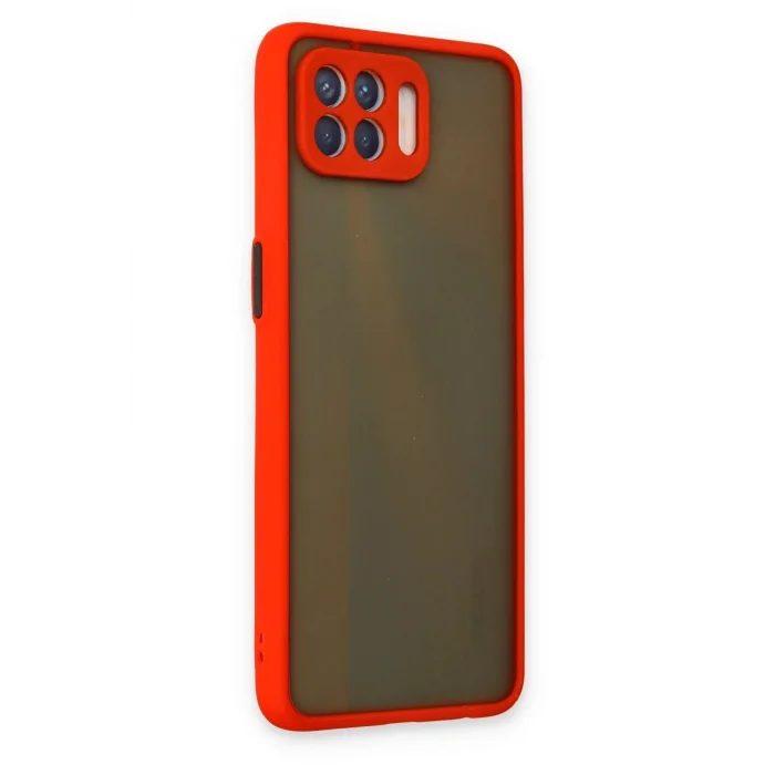 Oppo Reno 4 Lite Kılıf Montreal Silikon Kapak - Kırmızı-(5796) - EMTHBA5169-1971