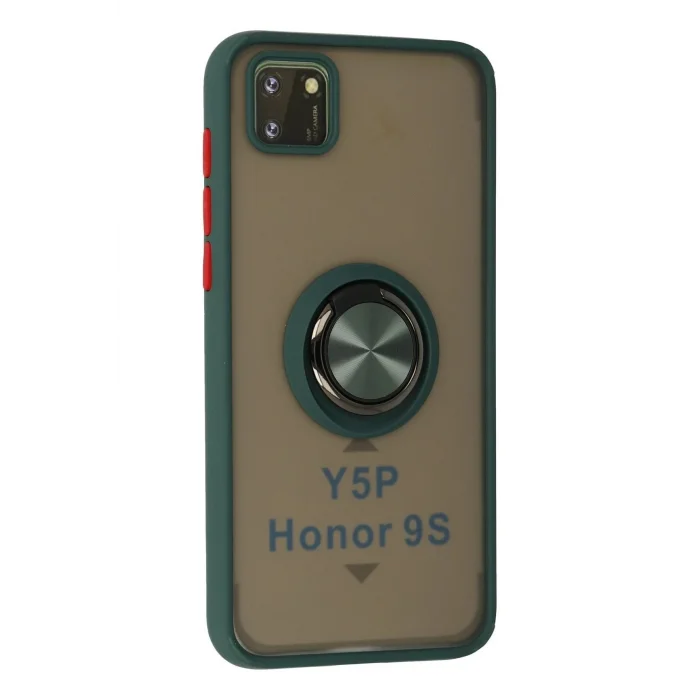 Huawei Y5P Kılıf Montreal Yüzüklü Silikon Kapak - Yeşil-(5796) - EMTHBA8258-4026