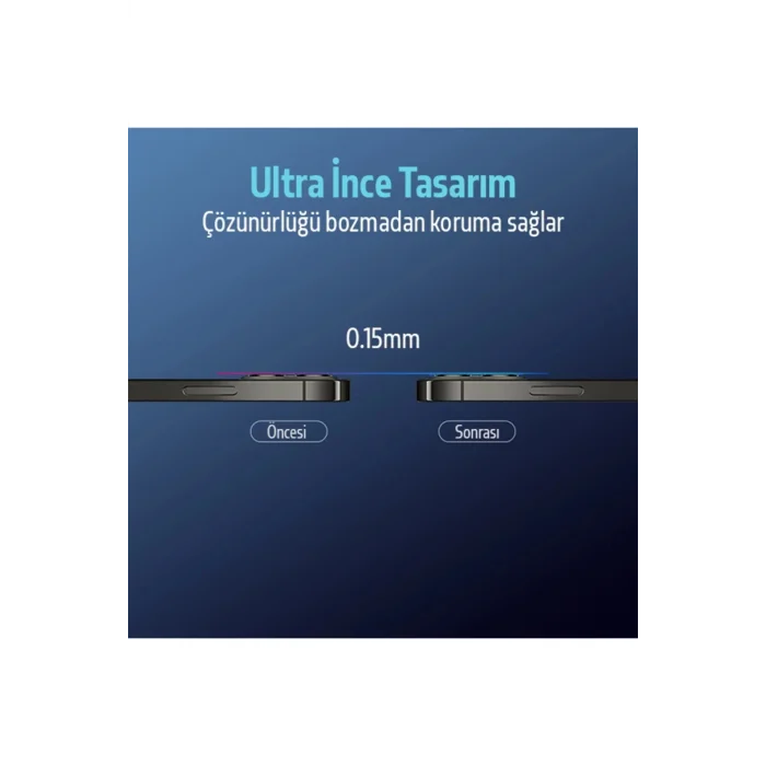 ALLY İPhone 12 Pro Max 3D Full Tempered Glass Cam Kamera Koruyucu-(5775) - EMTHBA7508-6707