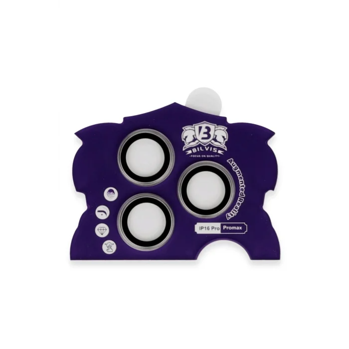 iPhone 16 Pro Max Bilvis Titan Kamera Lens - Titan Gri-(5796) - MYG3598-8683