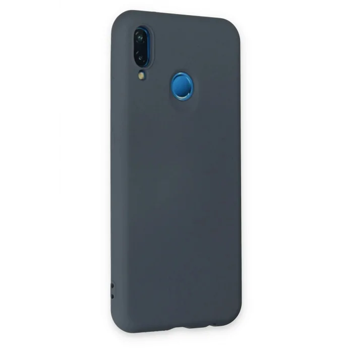 Huawei P20 Lite Kılıf Nano içi Kadife Silikon - Gri-(5796) - EMTHBA5403-9073