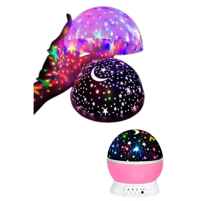 MTXDPN Yıldızlı Gece Lambası Mor Projeksiyon Görünümlü Masa Lambası (190205) Renk Değiştirebilen
