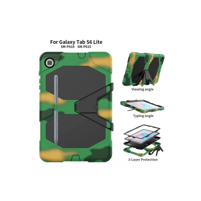 Samsung Galaxy P610 Tab S6 Lite 10.4 Kılıf Griffin Tablet Kapak - Kamuflaj-(5796) - EMTHBA4023-75