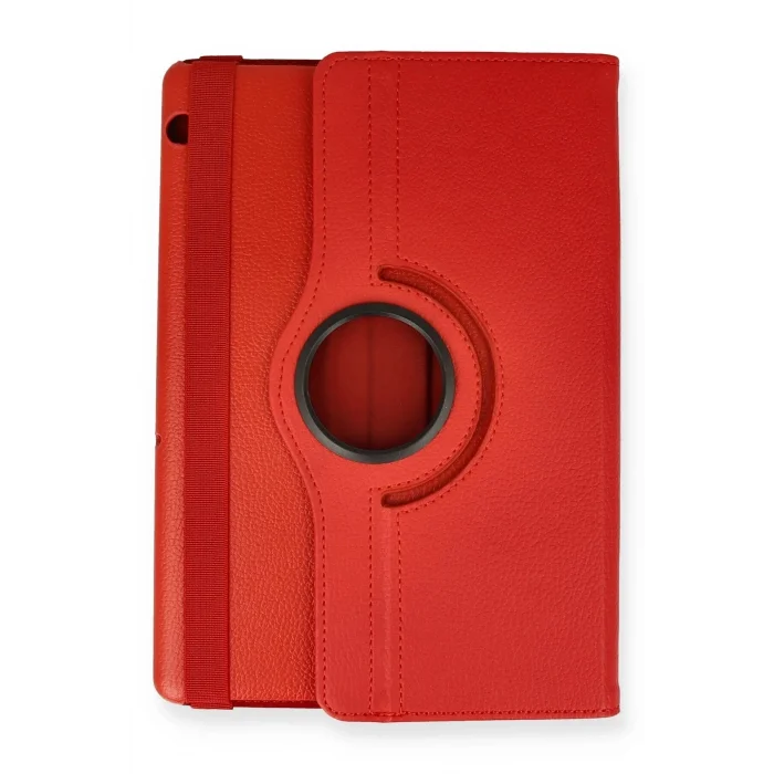 Huawei MediaPad T5 10 Kılıf 360 Tablet Deri Kılıf - Kırmızı-(5796) - EMTHBA9811-1108