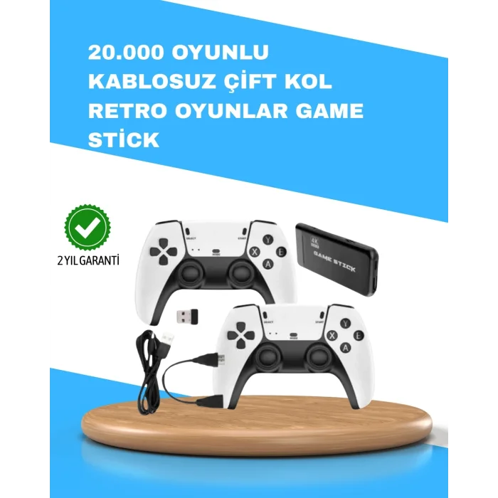 Kablosuz Retro TV Oyun Konsolu – 30.000+ Oyun, HD Çıkış & Kablosuz Gamepad ile Efsanevi Oyun Deneyimi