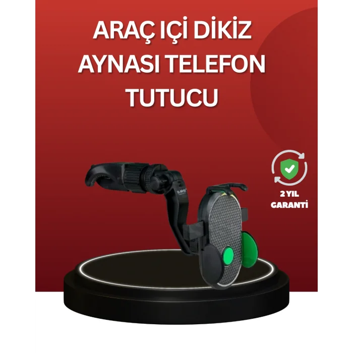 Ayarlanabilir Kıskaçlı Dikiz Aynası Telefon Tutucu Tüm Telefonlarla Uyumlu - KR0025-5N0LS1